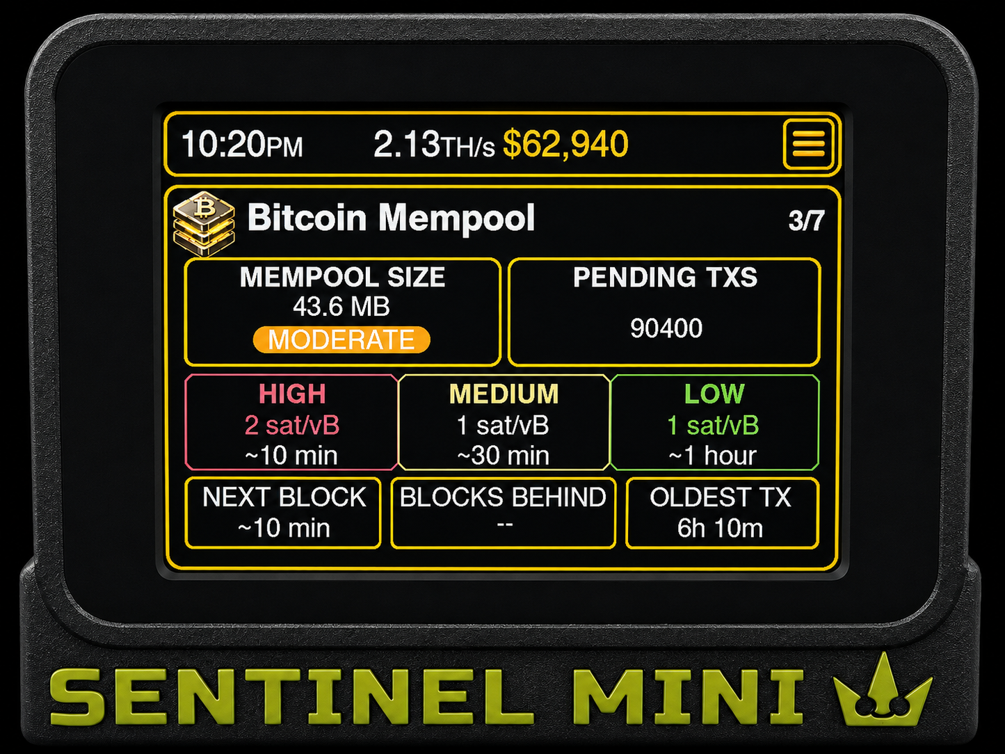 Sentinel Mini - Bitaxe Touch Command Center