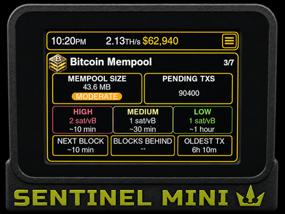 Sentinel Mini - Bitaxe Touch Command Center