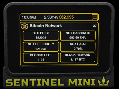 Sentinel Mini - Bitaxe Touch Command Center