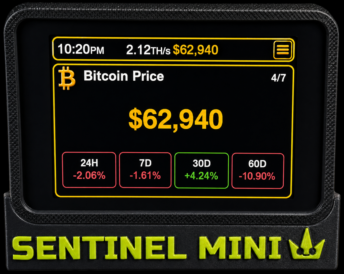 Sentinel Mini - Bitaxe Touch Command Center