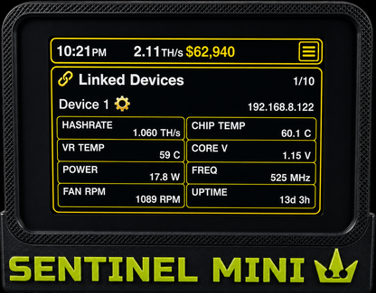 Sentinel Mini - Bitaxe Touch Command Center